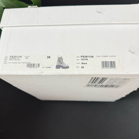 Worn once! Proenza Schouler Black Calf Leather Combat Laceup Boots EU 38 / US 8 - Picture 13 of 13